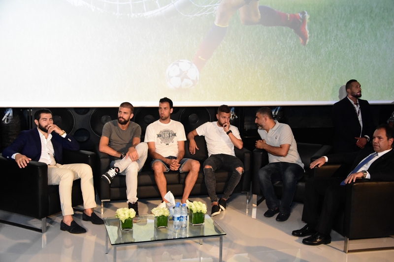 Gerard Pique,Sergio Busquets & Jordi Alba at CCBe
